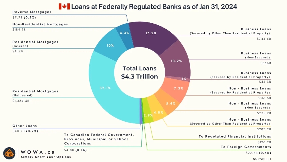 Canadian Loans at Federally Regulated Banks as of Jan 31, 2024