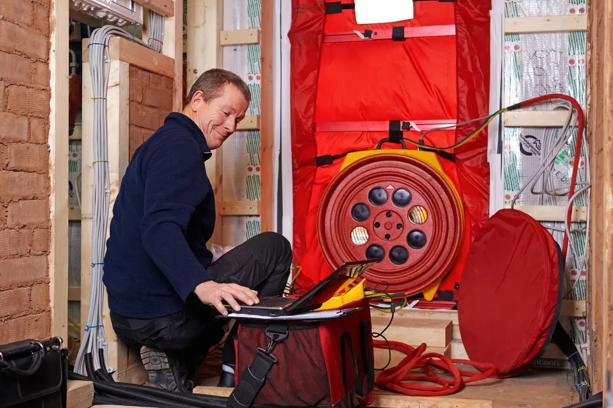 Using a blower door test
