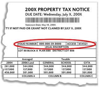 Vancouver Property Tax Notice