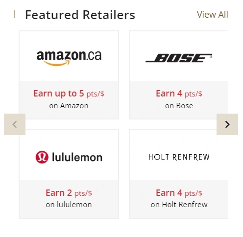 Aeroplan Featured Retailers Mobile