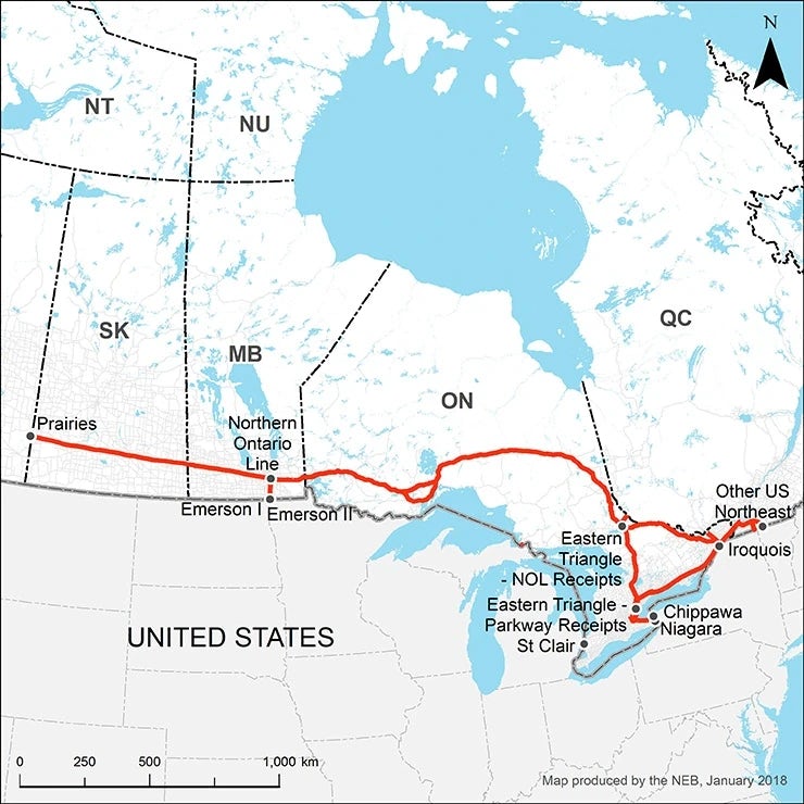 trans canadian pipeline map