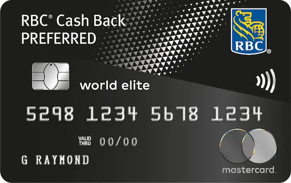 RBC Cash Back Preferred World Elite Mastercard card image