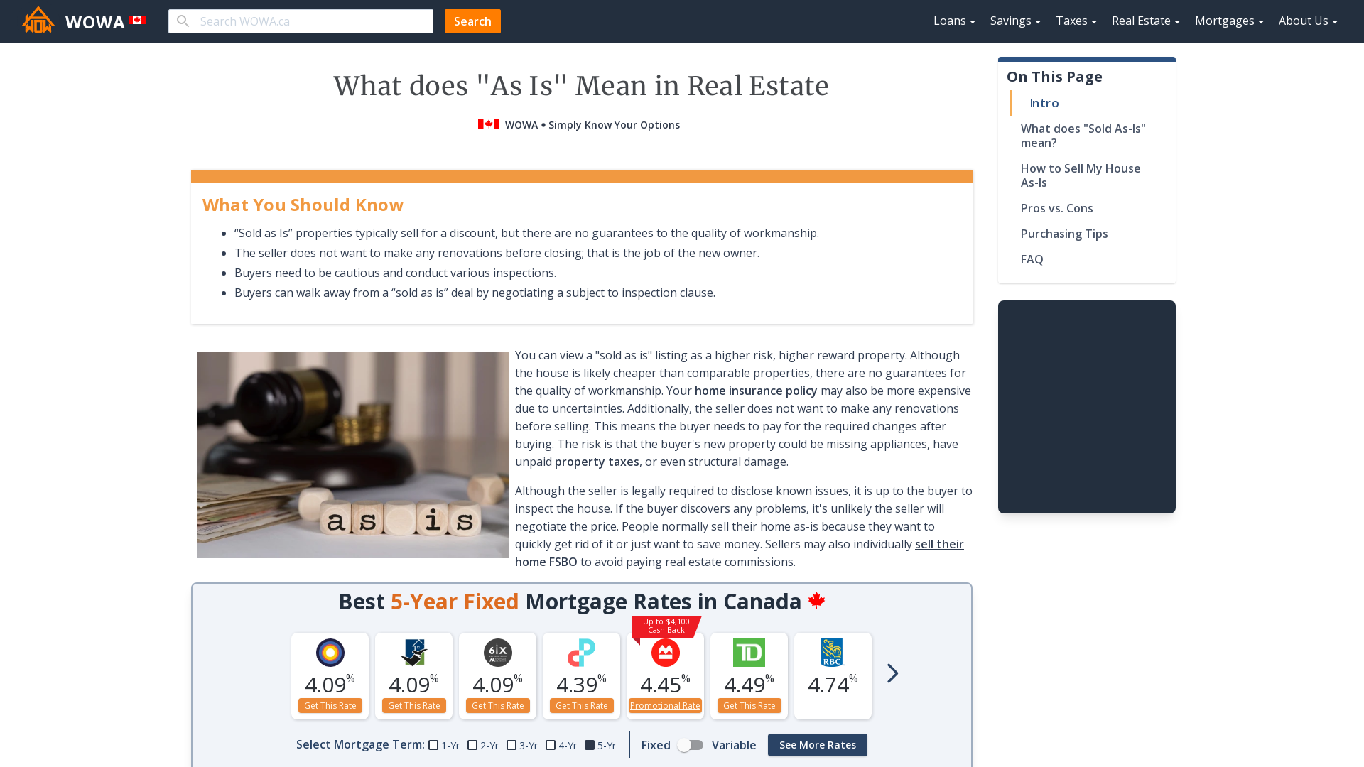 What Does As Is Mean In Real Estate