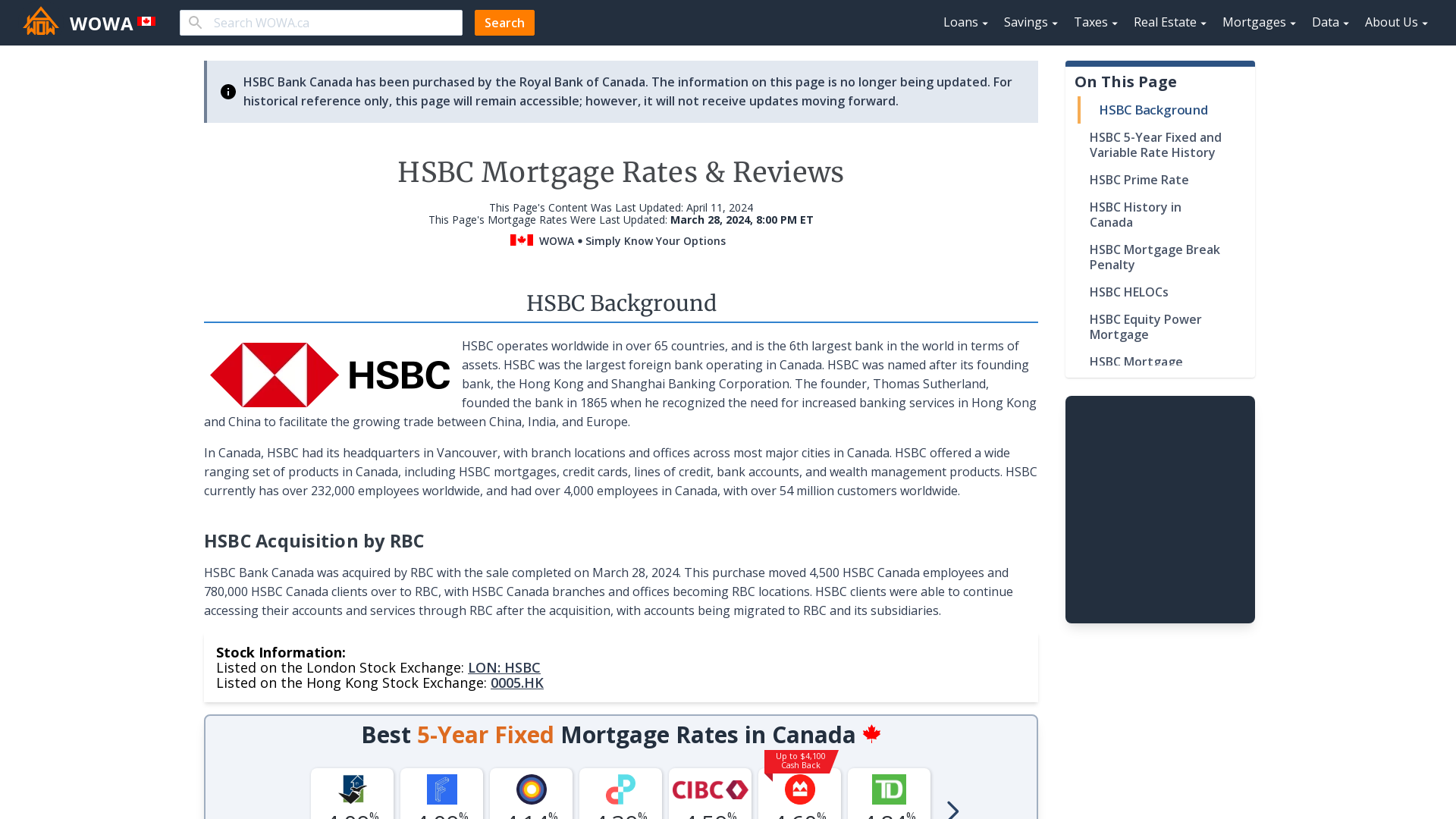 HSBC Fixed And Variable Mortgage Rates Jan 2024 From 5 39 WOWA ca