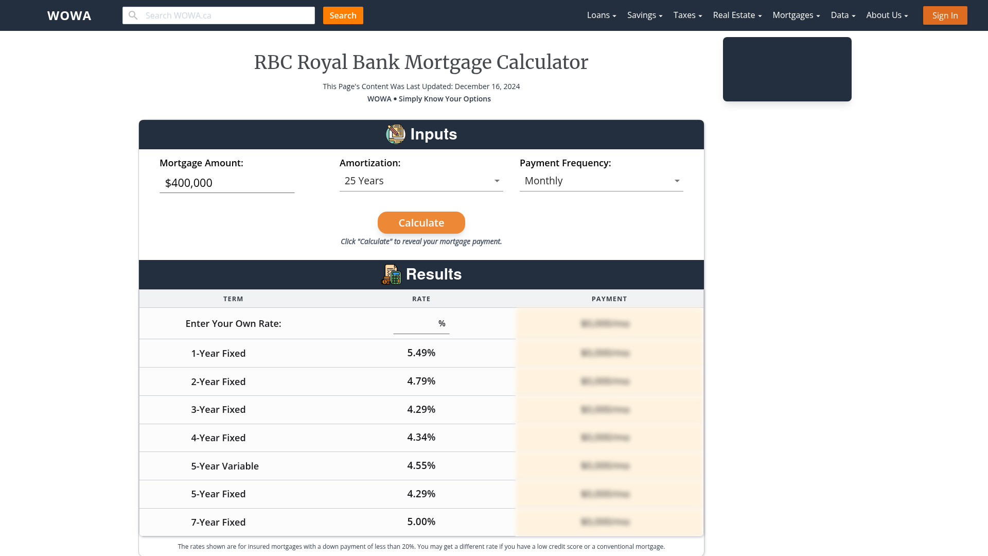 Rbc line deals of credit calculator