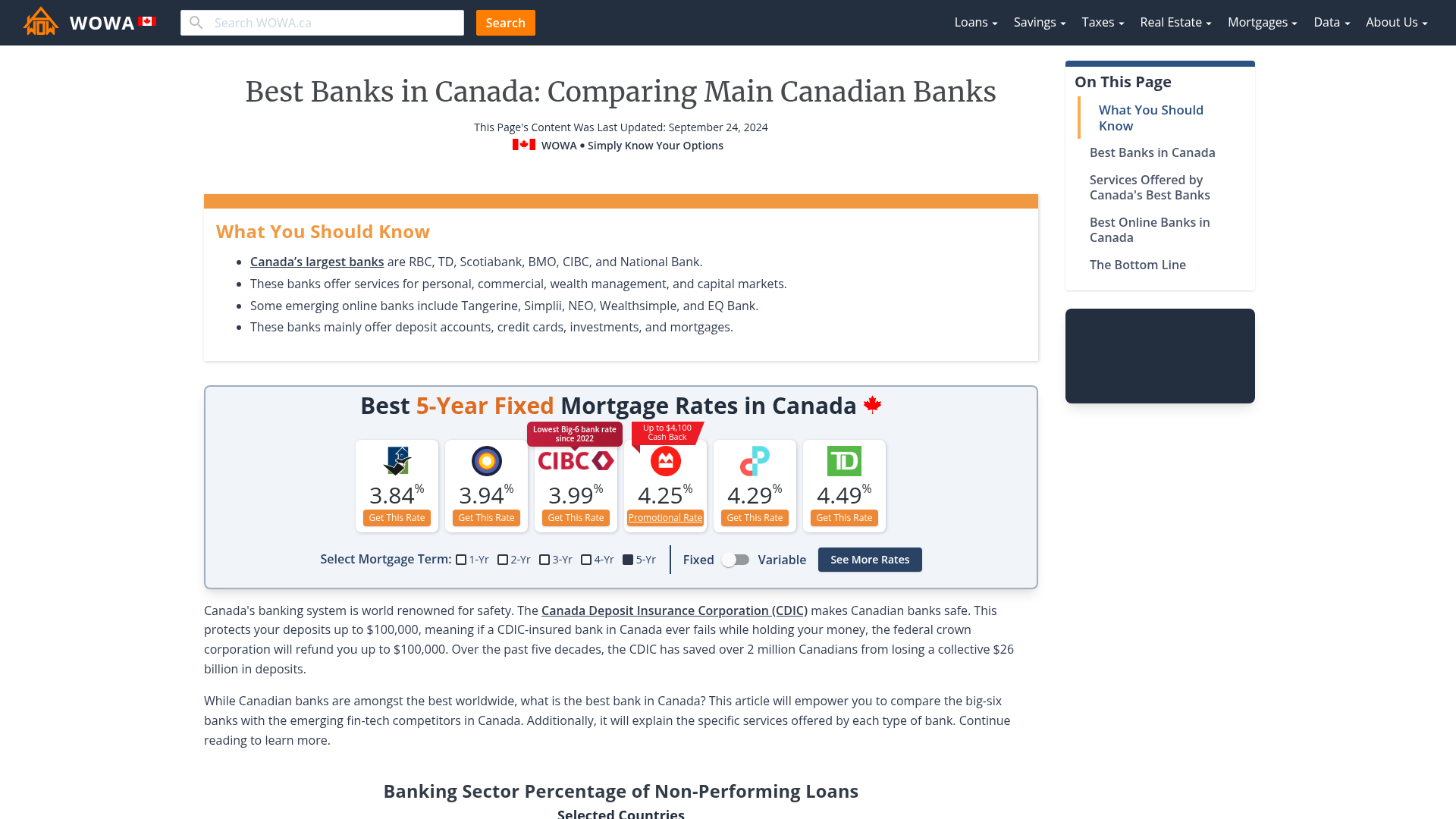 Best Banks in Canada Full Comparison WOWA.ca