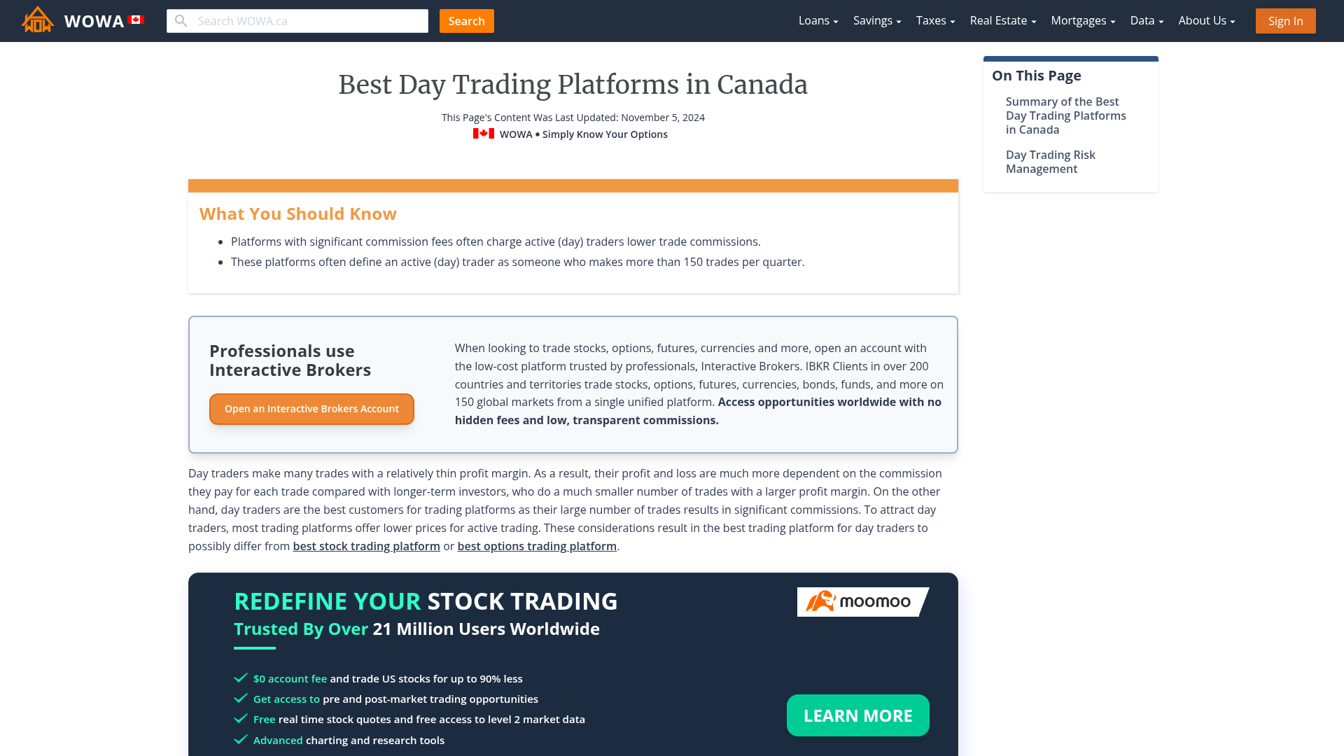 Best day trading platforms canada wowa ca