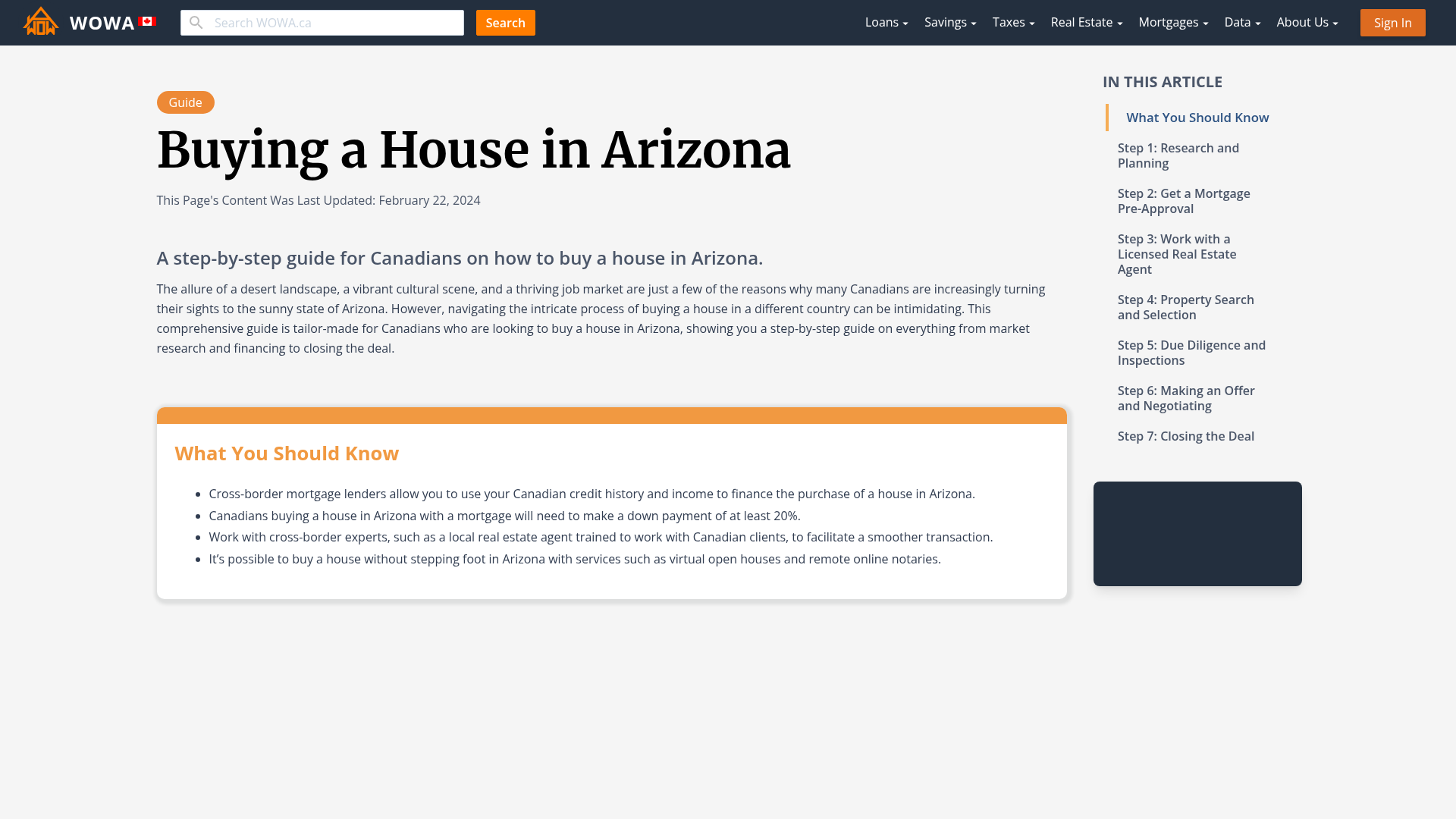 Buying a House In Arizona WOWA.ca