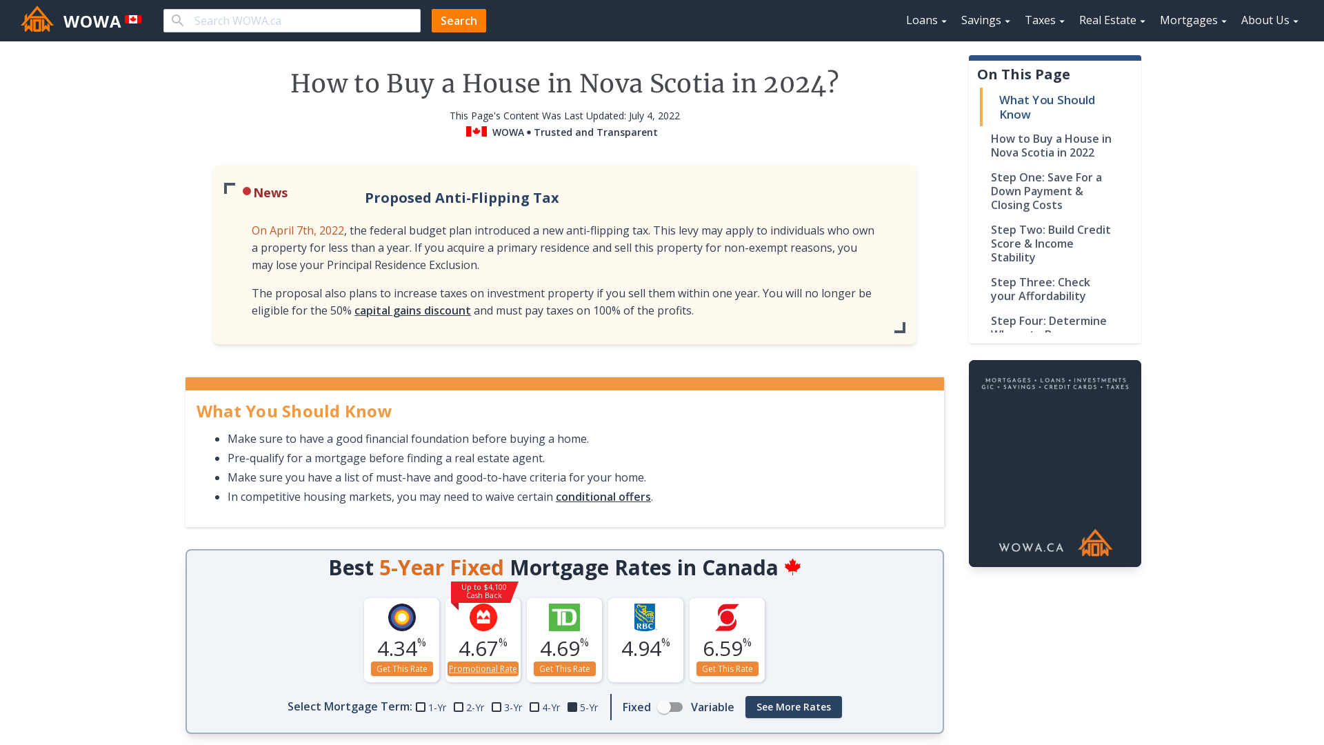 How to Buy a House in Nova Scotia? WOWA.ca