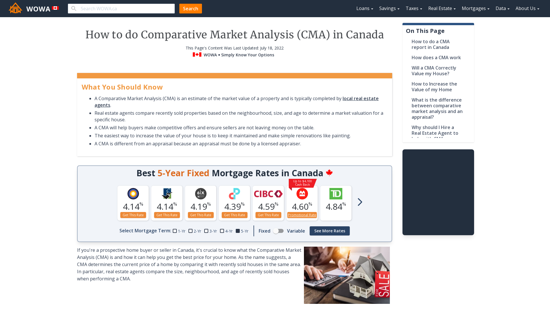 How to do CMA in Real Estate? | WOWA.ca