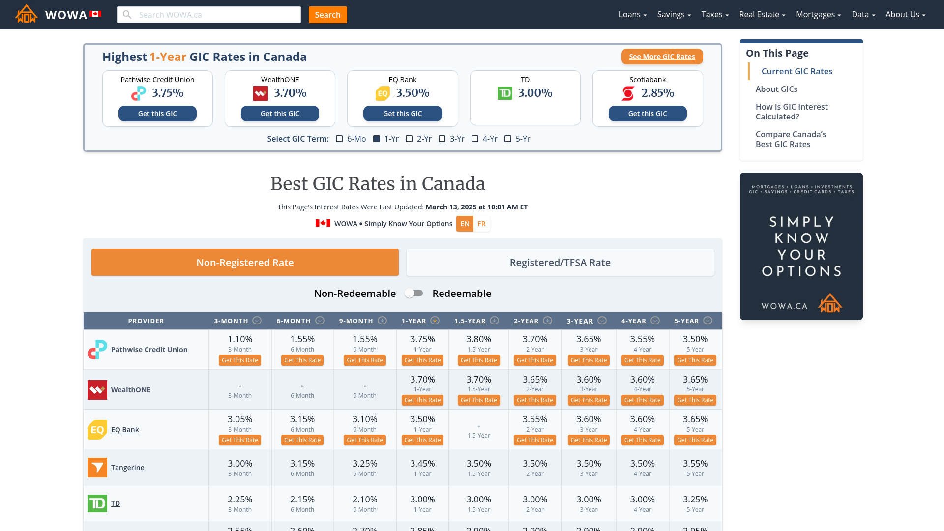 Td Canada Trust Gic Rates