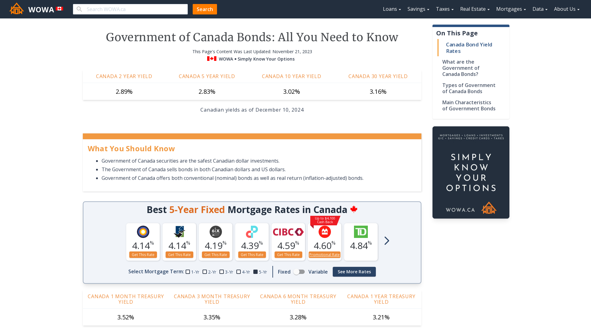 Government of Canada Bonds: All You Need to Know | WOWA.ca