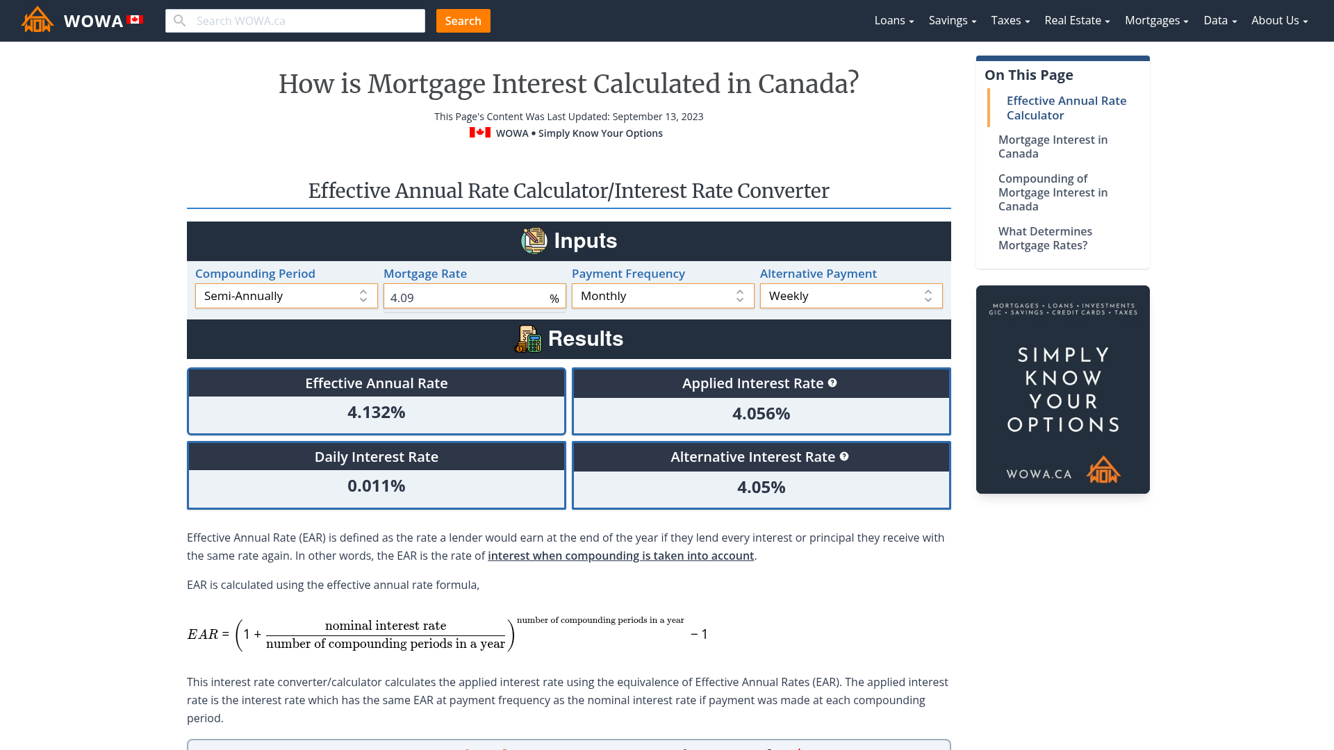 How is Mortgage Interest Calculated in Canada WOWA ca