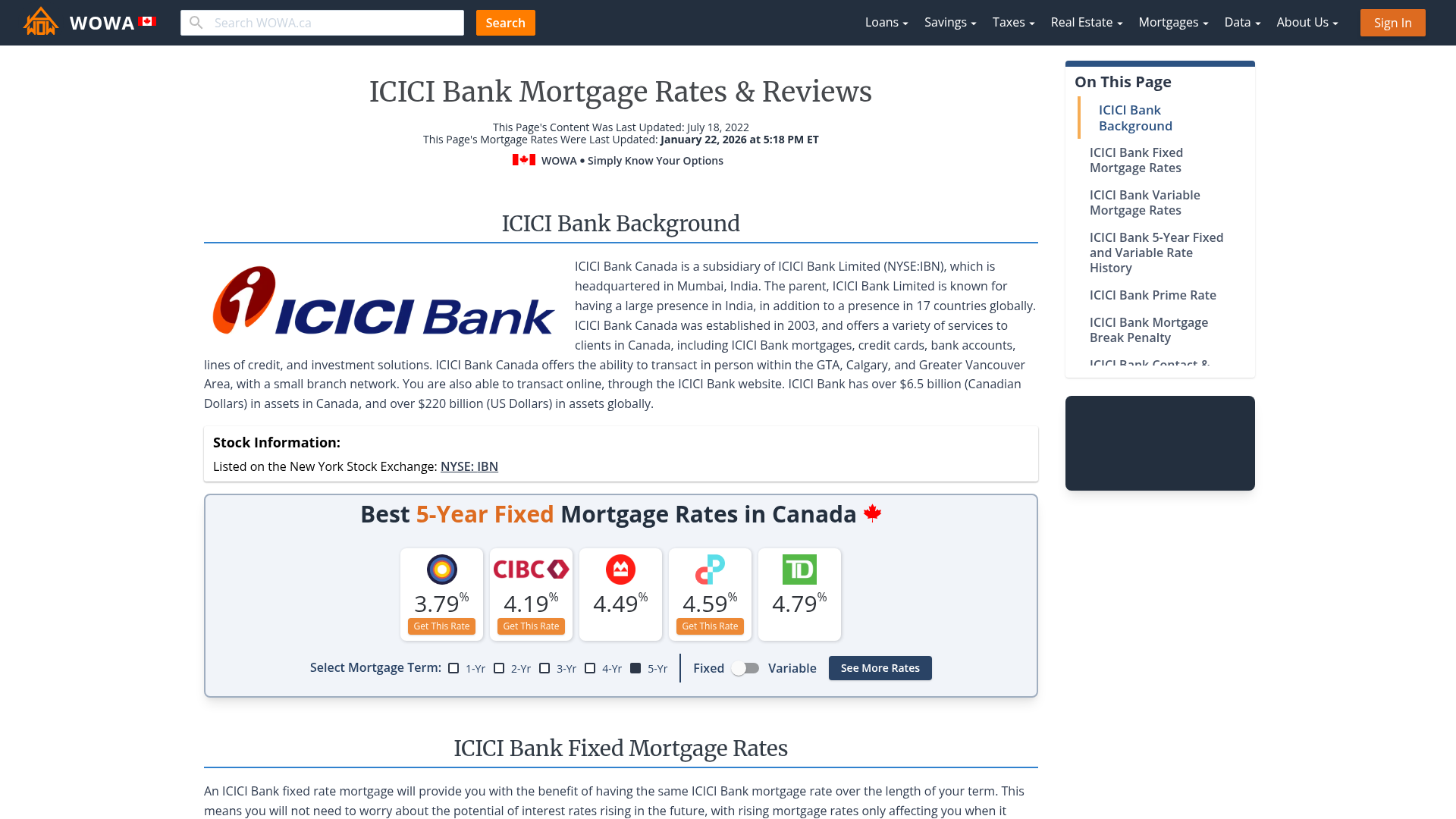 ICICI Bank Fixed and Variable Mortgage Rates Sep 2024 From 4.94