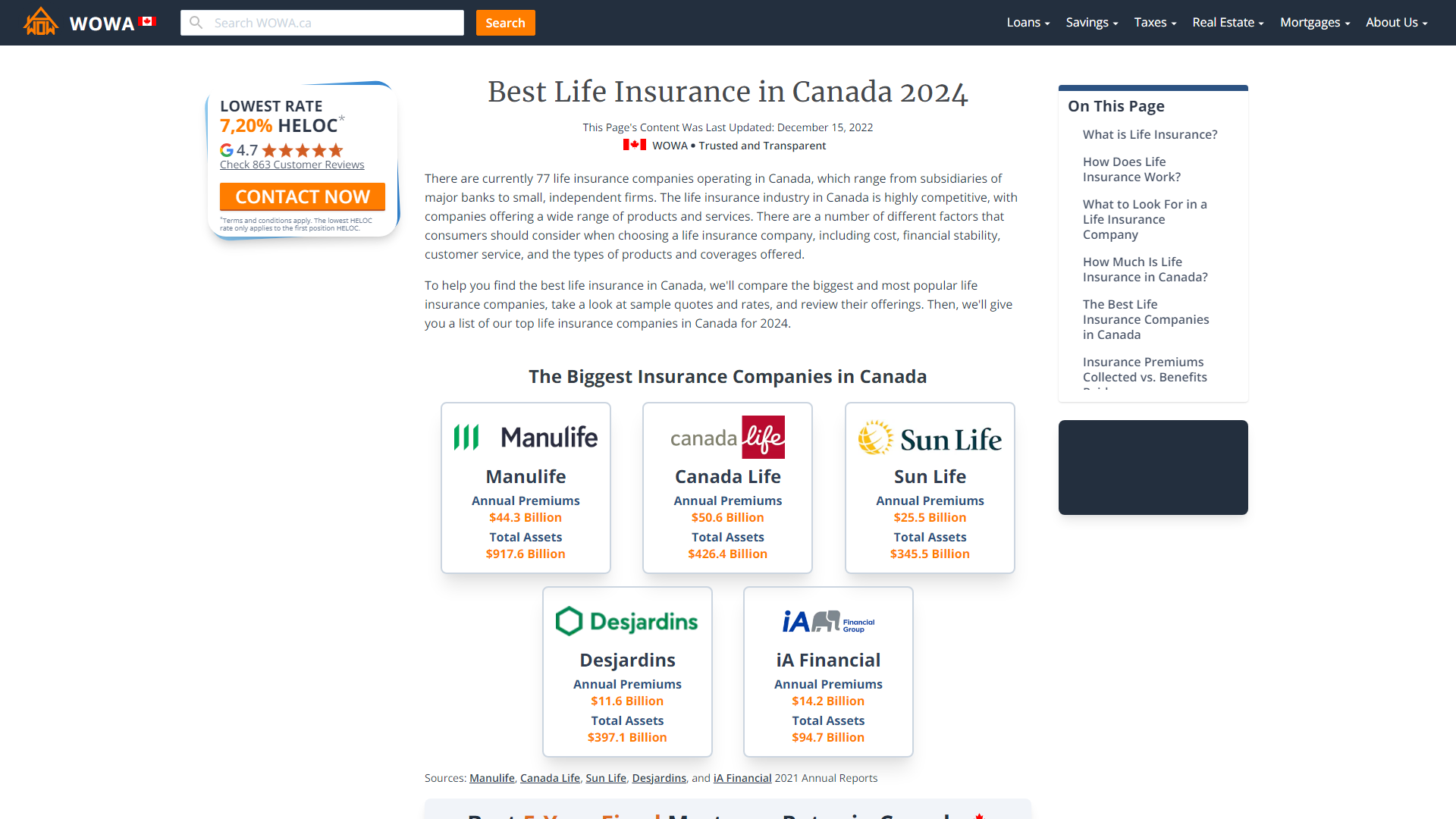30 Best Life Insurance Companies in Canada (Mar 2024) - Dundas Life