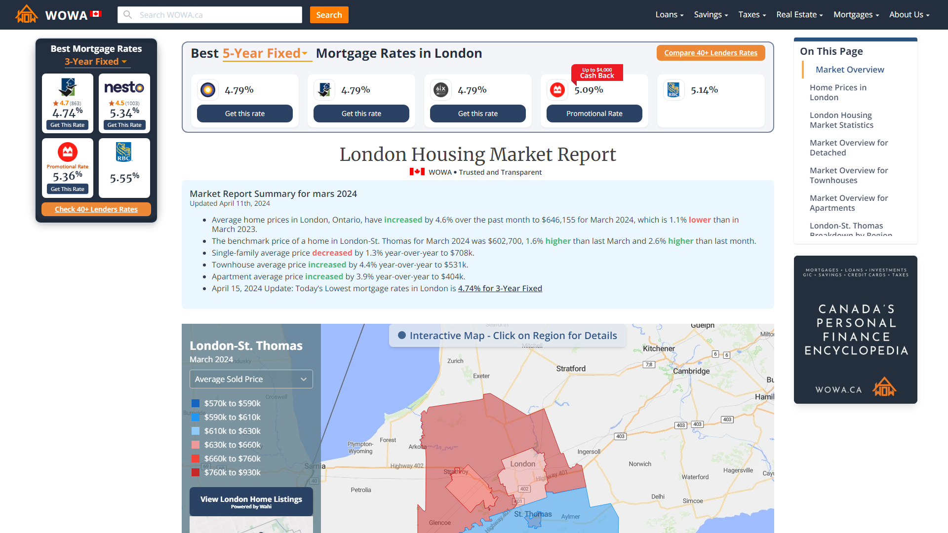 London Housing Market Report Apr. 11th, 2024 Update Interactive Map