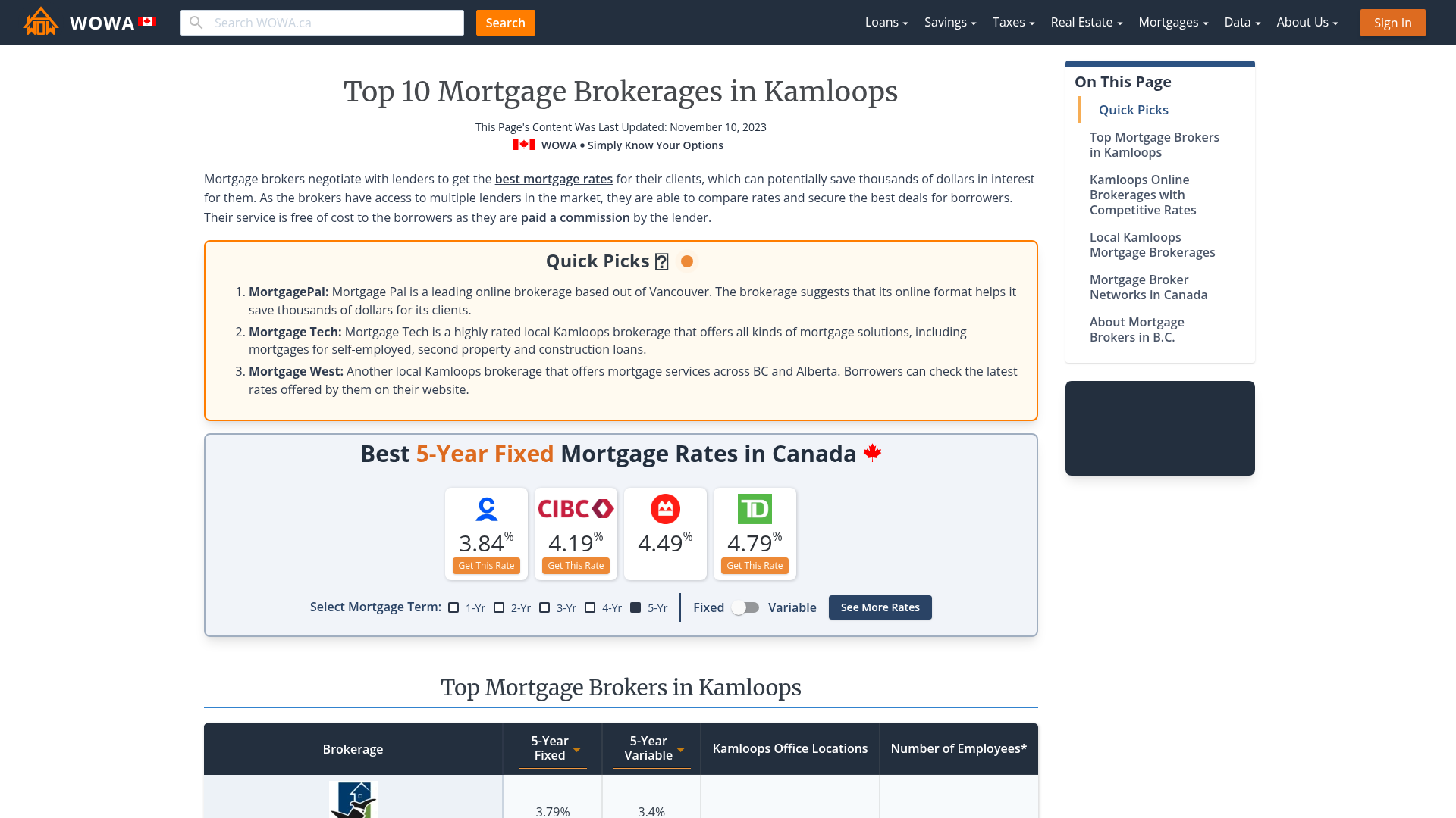 Top 10 Mortgage Brokerages in Kamloops WOWA.ca