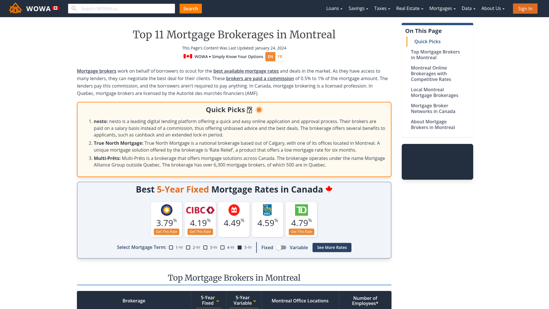 Top 11 Mortgage Brokerages in Montreal WOWA.ca