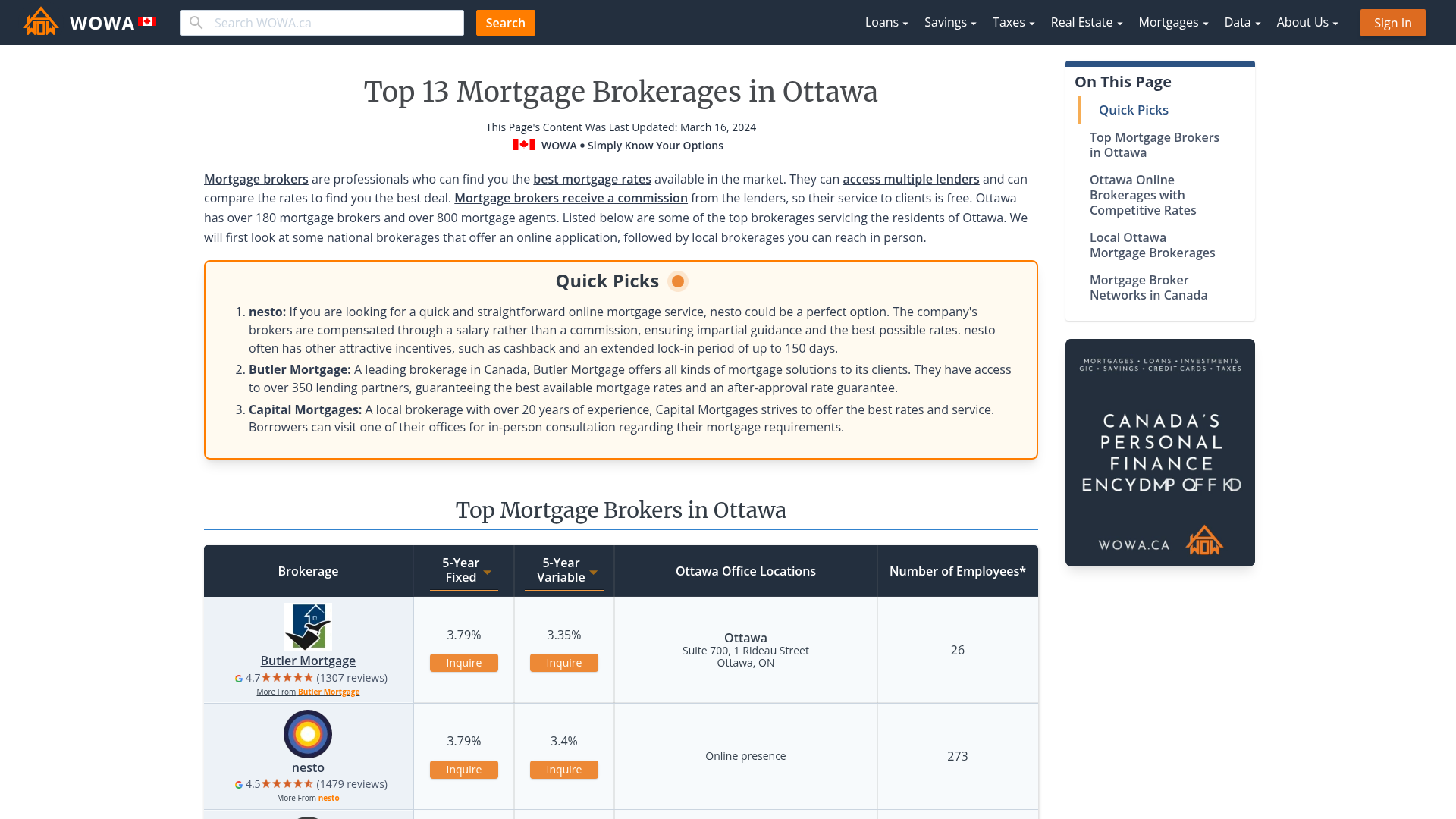 Top 16 Mortgage Brokerages in Ottawa WOWA.ca