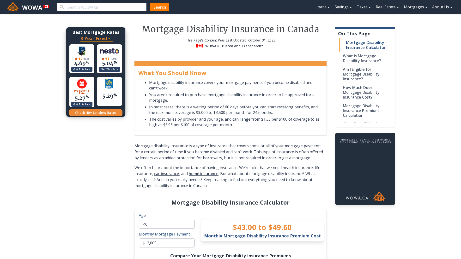 Mortgage Disability Insurance 