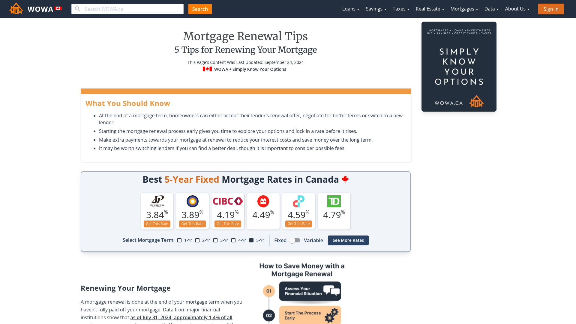 5 Tips for Your Mortgage Renewal WOWA.ca