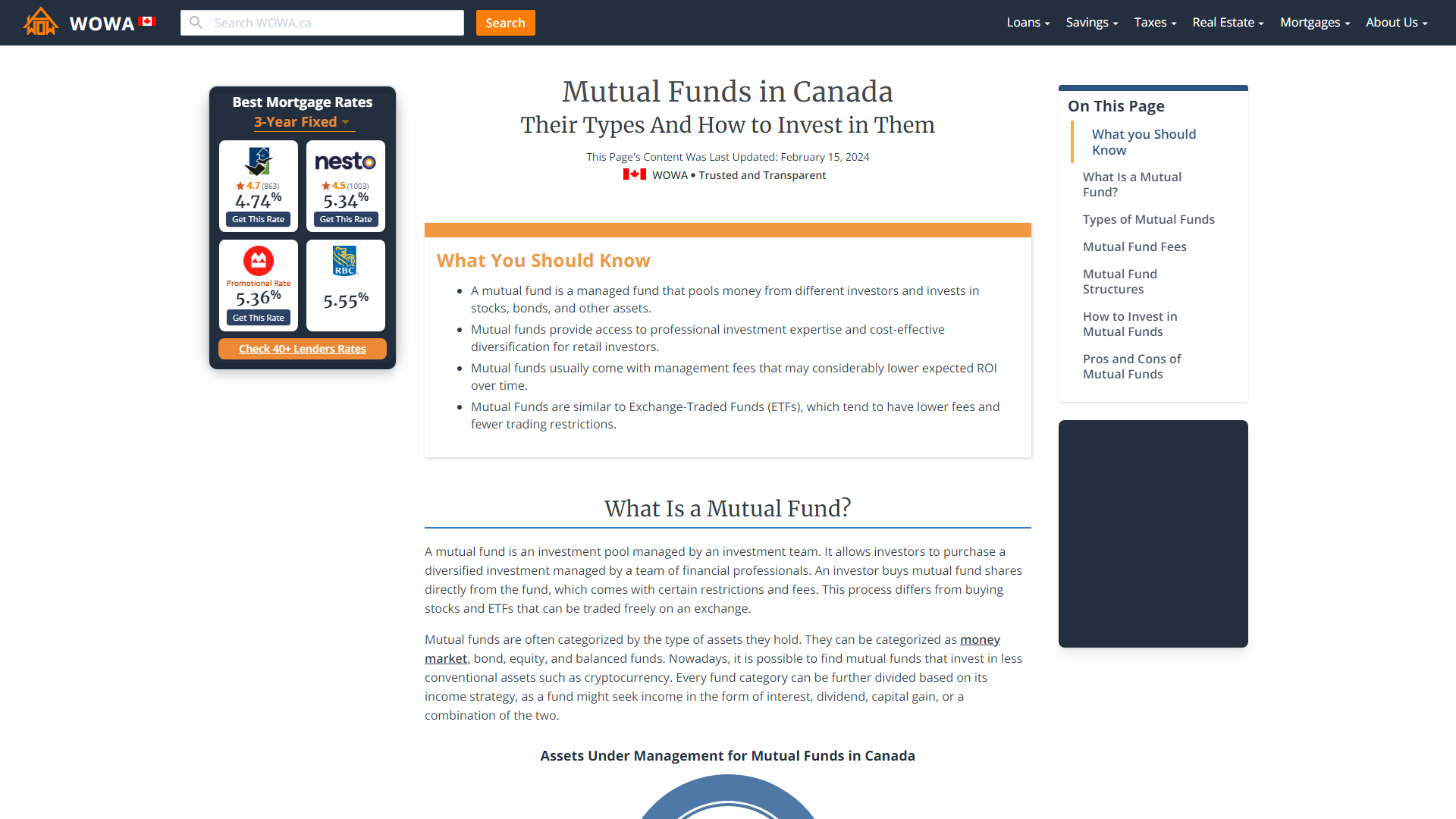 Mutual Funds in Canada Types and How to Invest WOWA.ca