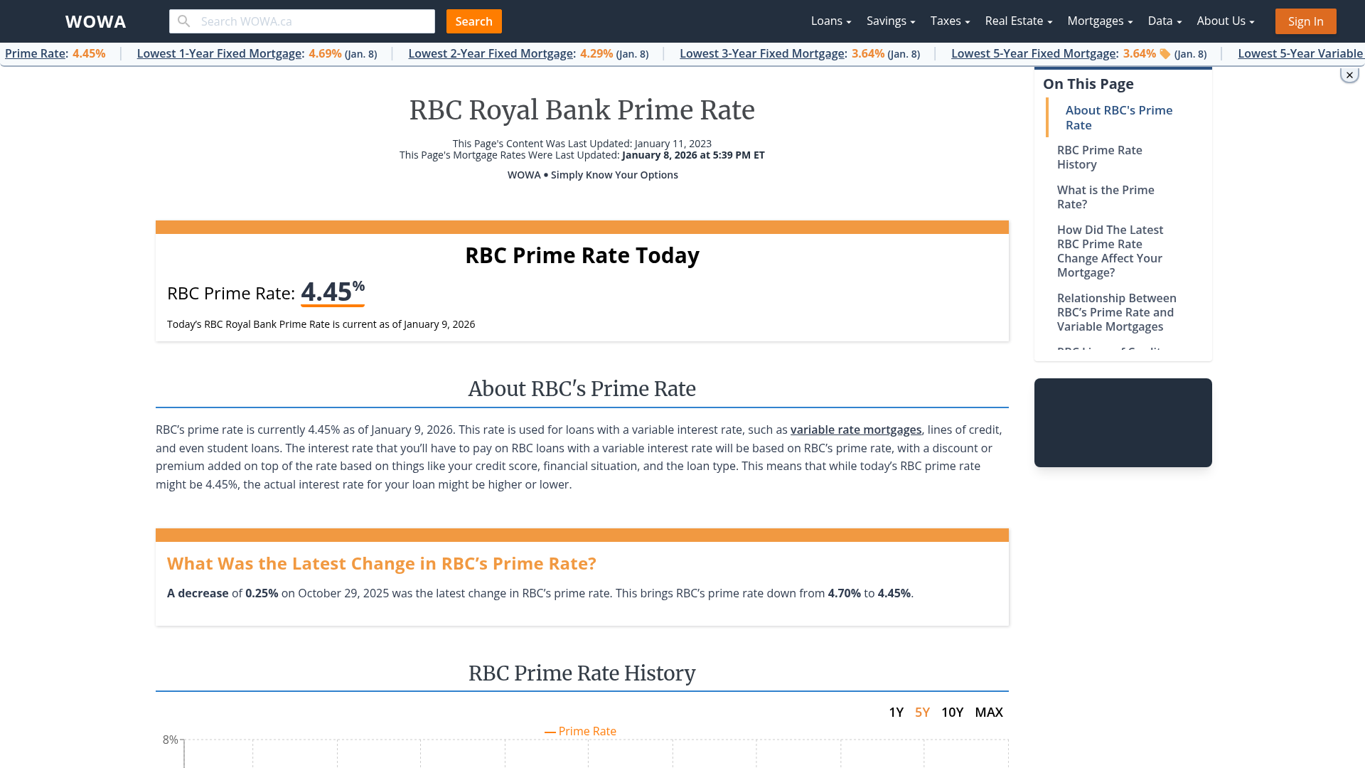 RBC Prime Rates August 2025 WOWA ca RBC Prime Rates August 2025 WOWA ca
