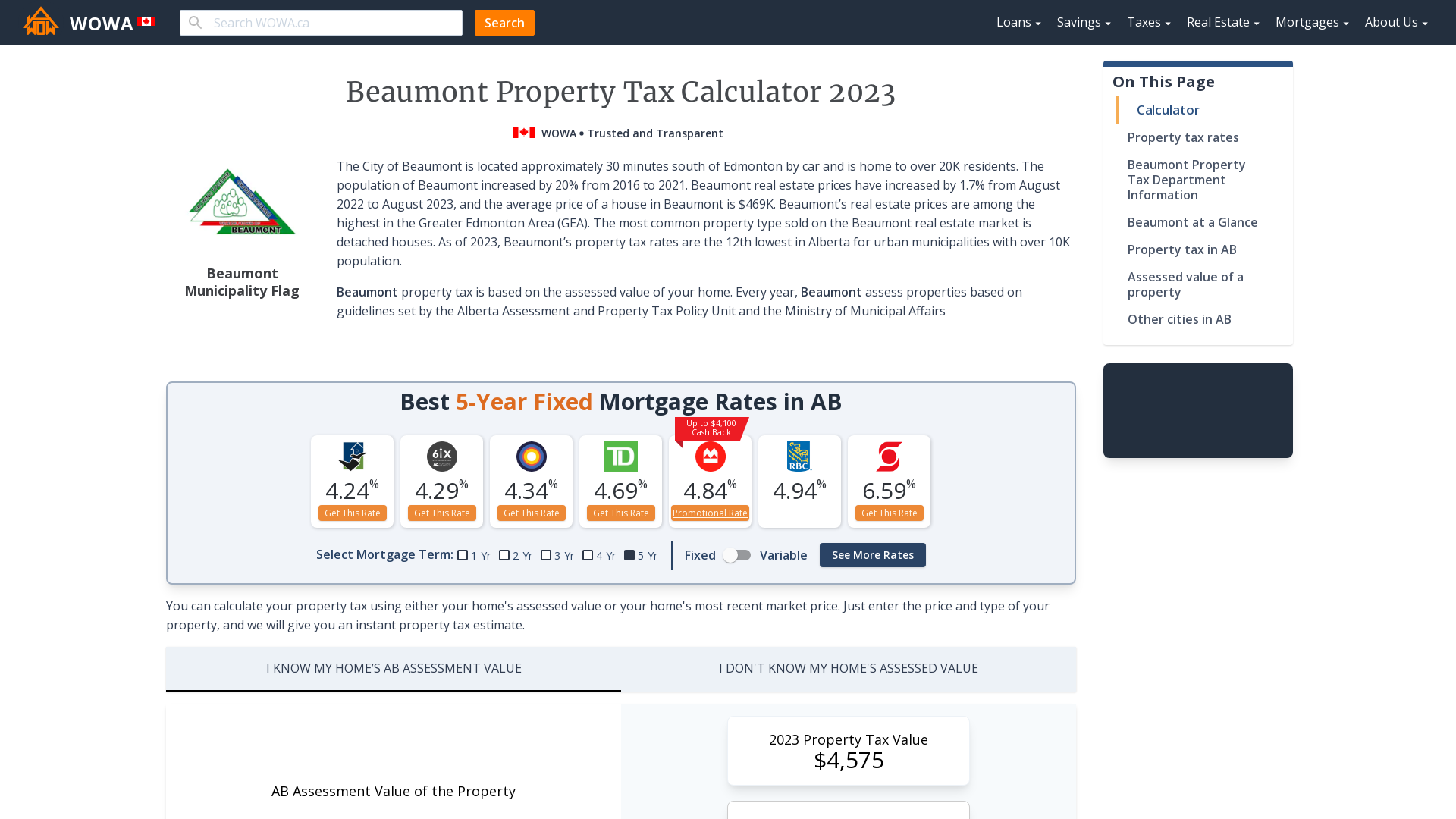 Beaumont Property Tax 2023 Calculator Rates WOWA.ca