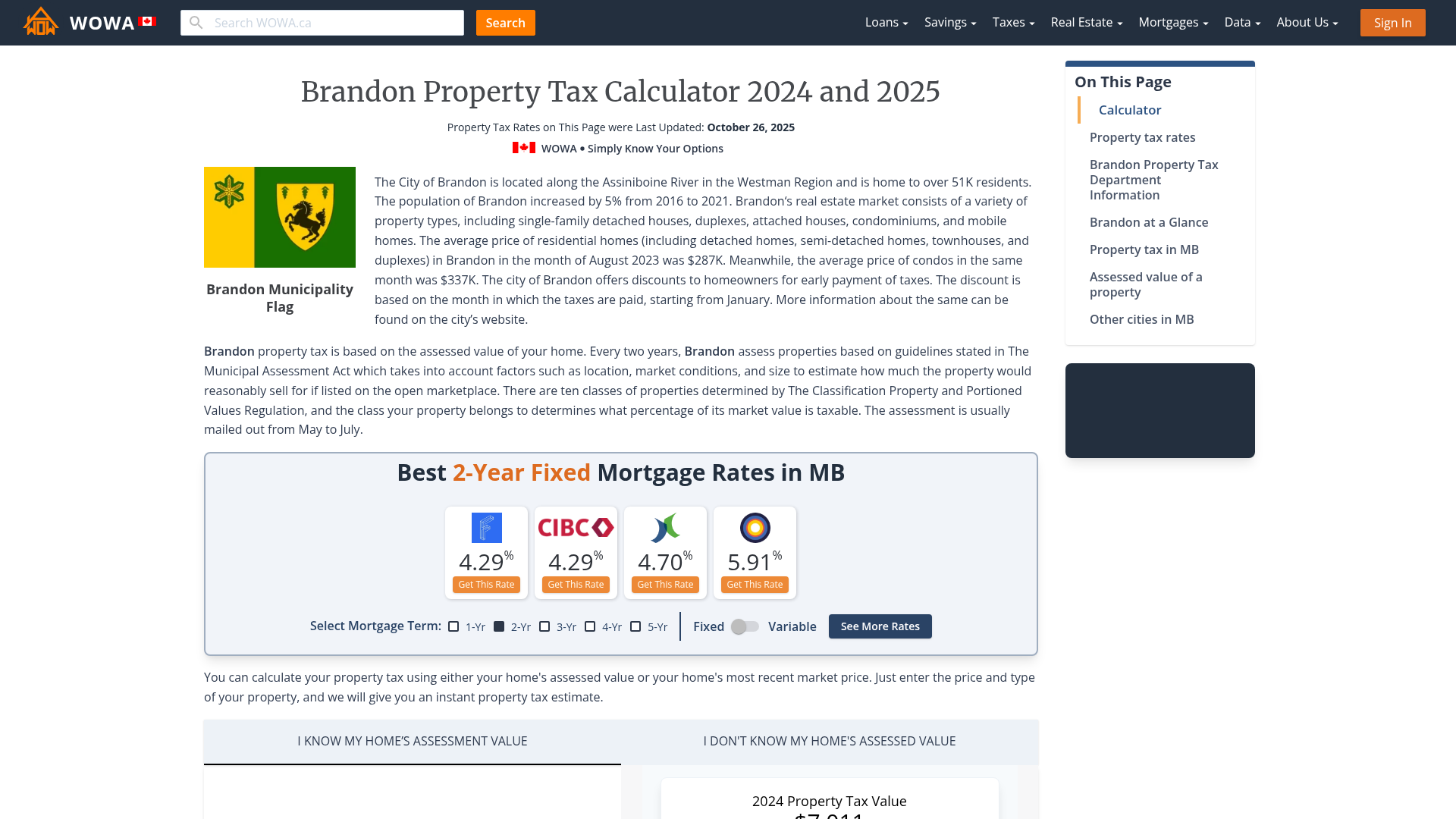 Brandon Property Tax 2023 Calculator & Rates WOWA.ca