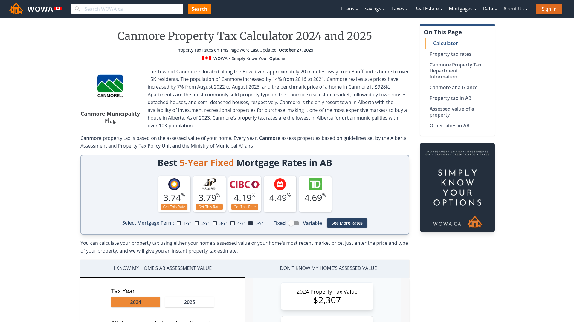 Canmore Property Tax 2023 Calculator & Rates WOWA.ca