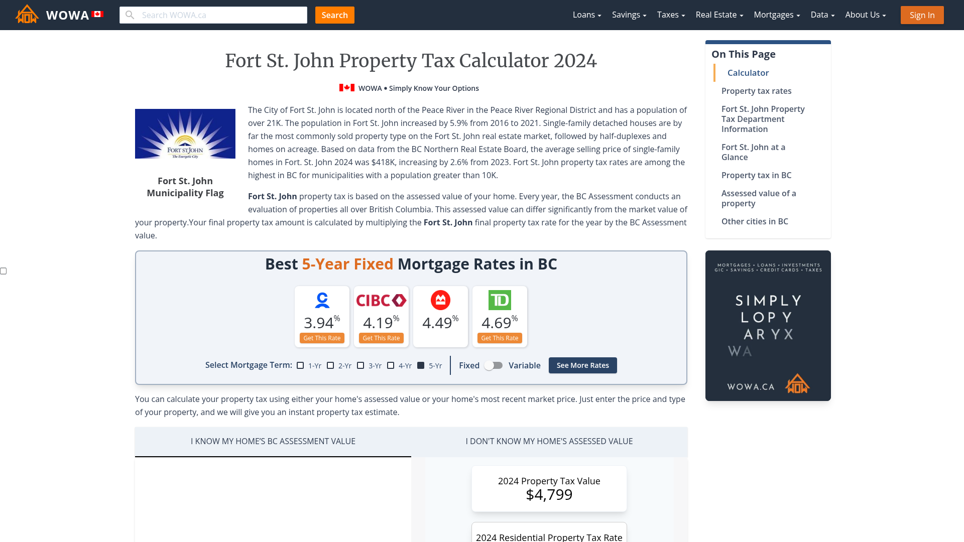 Fort St. John Property Tax 2023 Calculator & Rates WOWA.ca