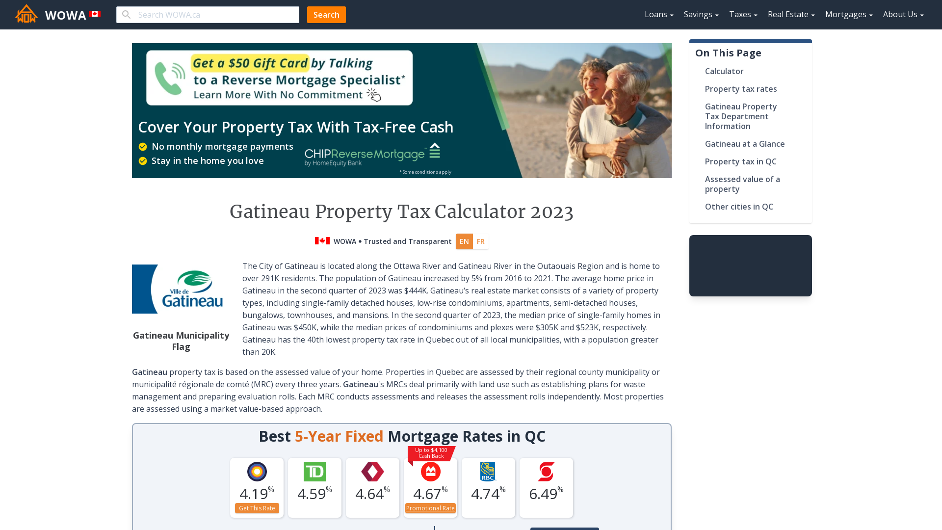 Gatineau Property Tax 2023 Calculator & Rates WOWA.ca