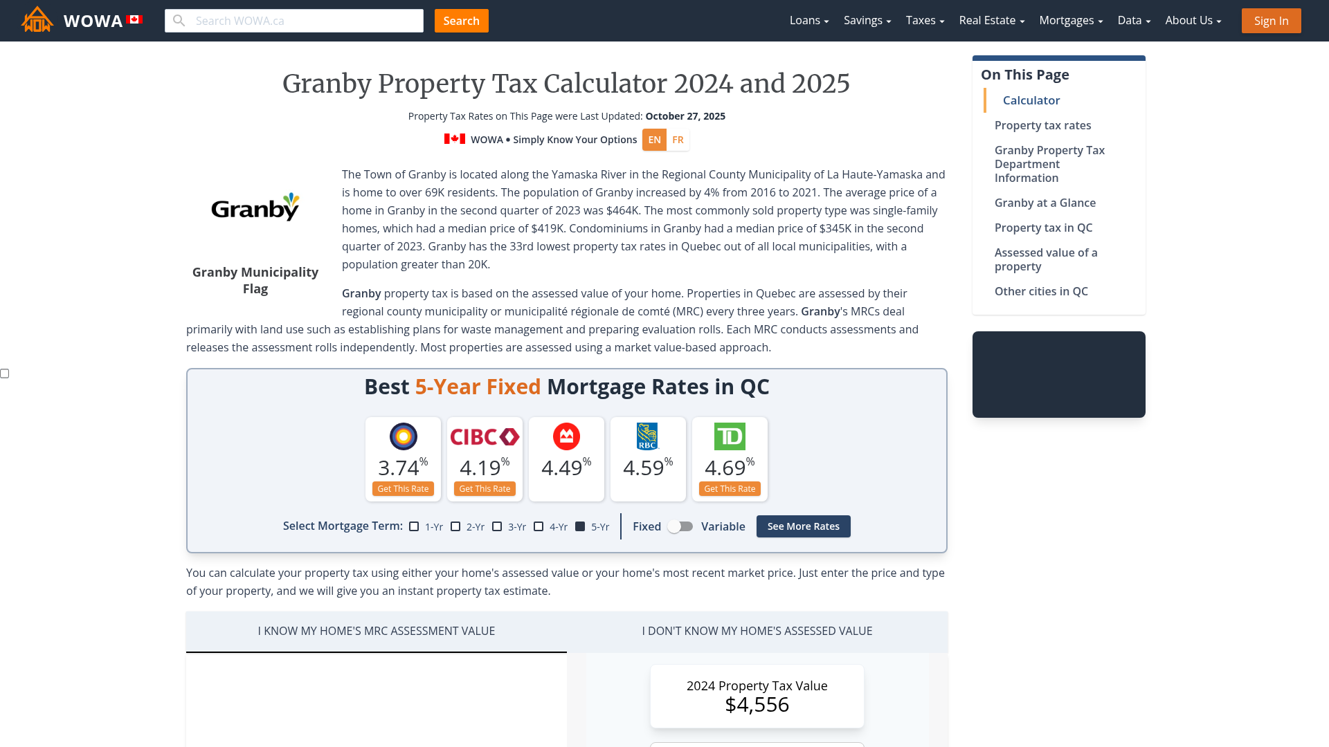 Granby Property Tax 2023 Calculator & Rates WOWA.ca