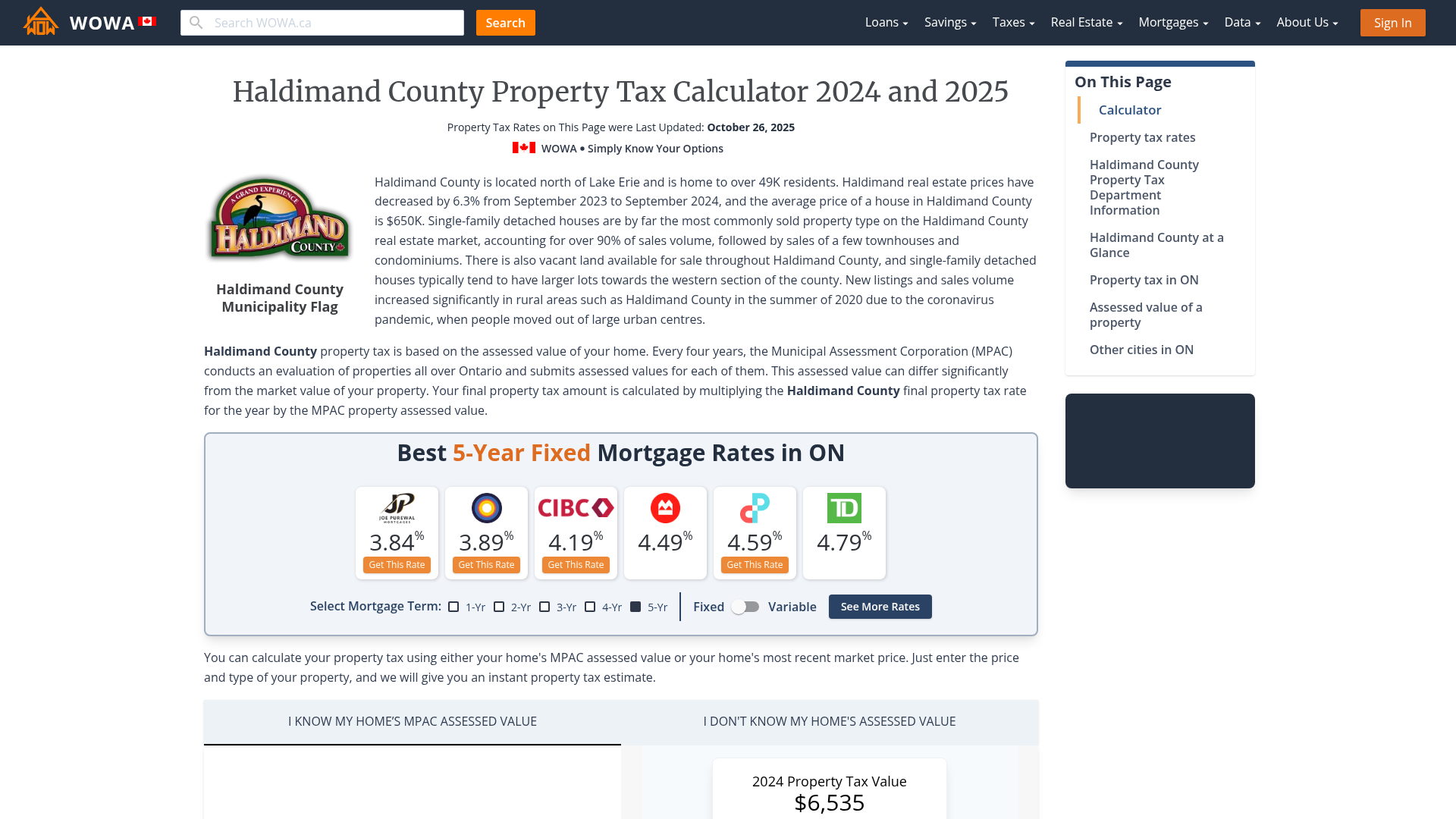 Haldimand County Property Tax 2023 Calculator & Rates WOWA.ca