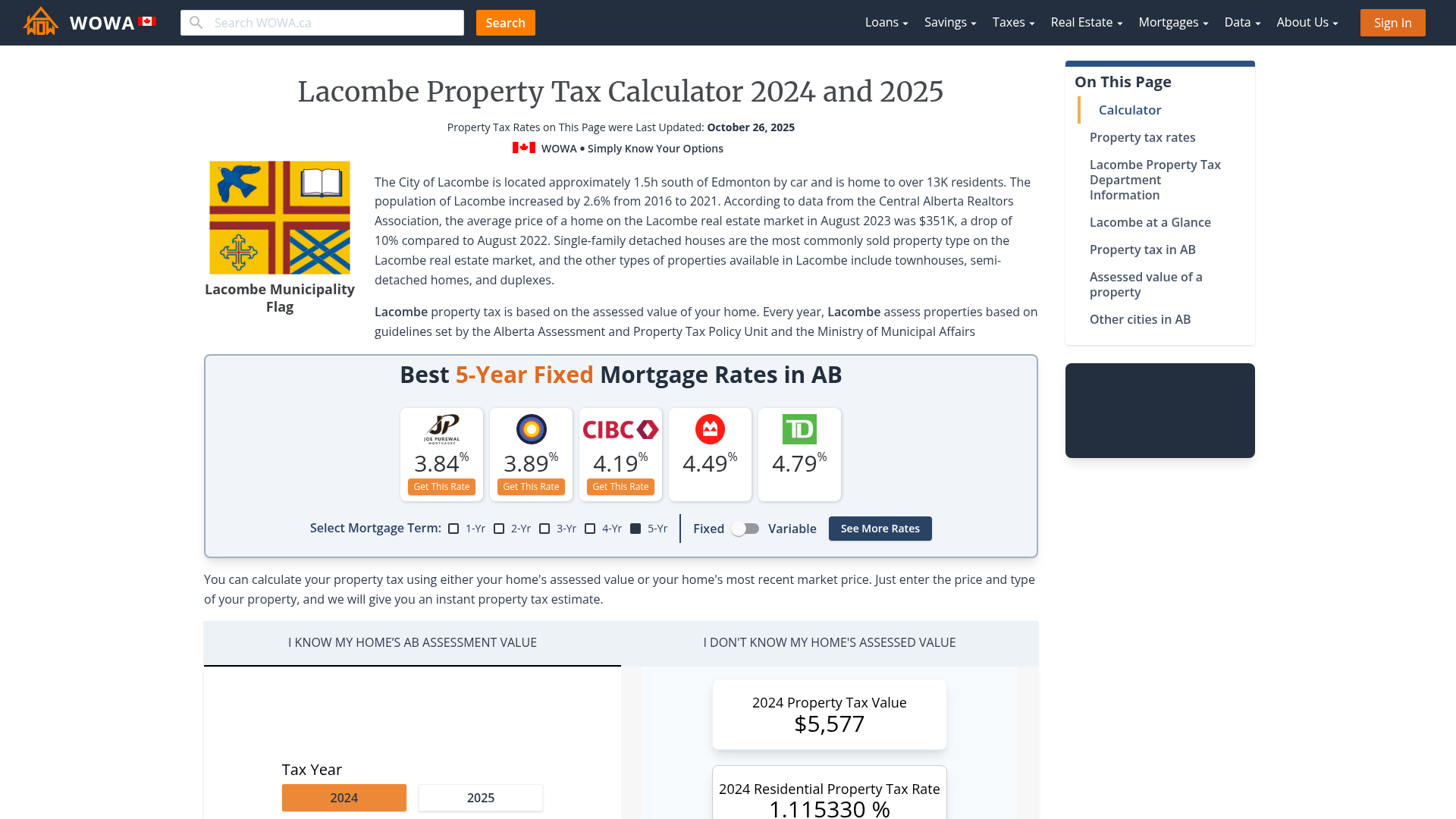 Property Tax 2023 Calculator & Rates WOWA.ca