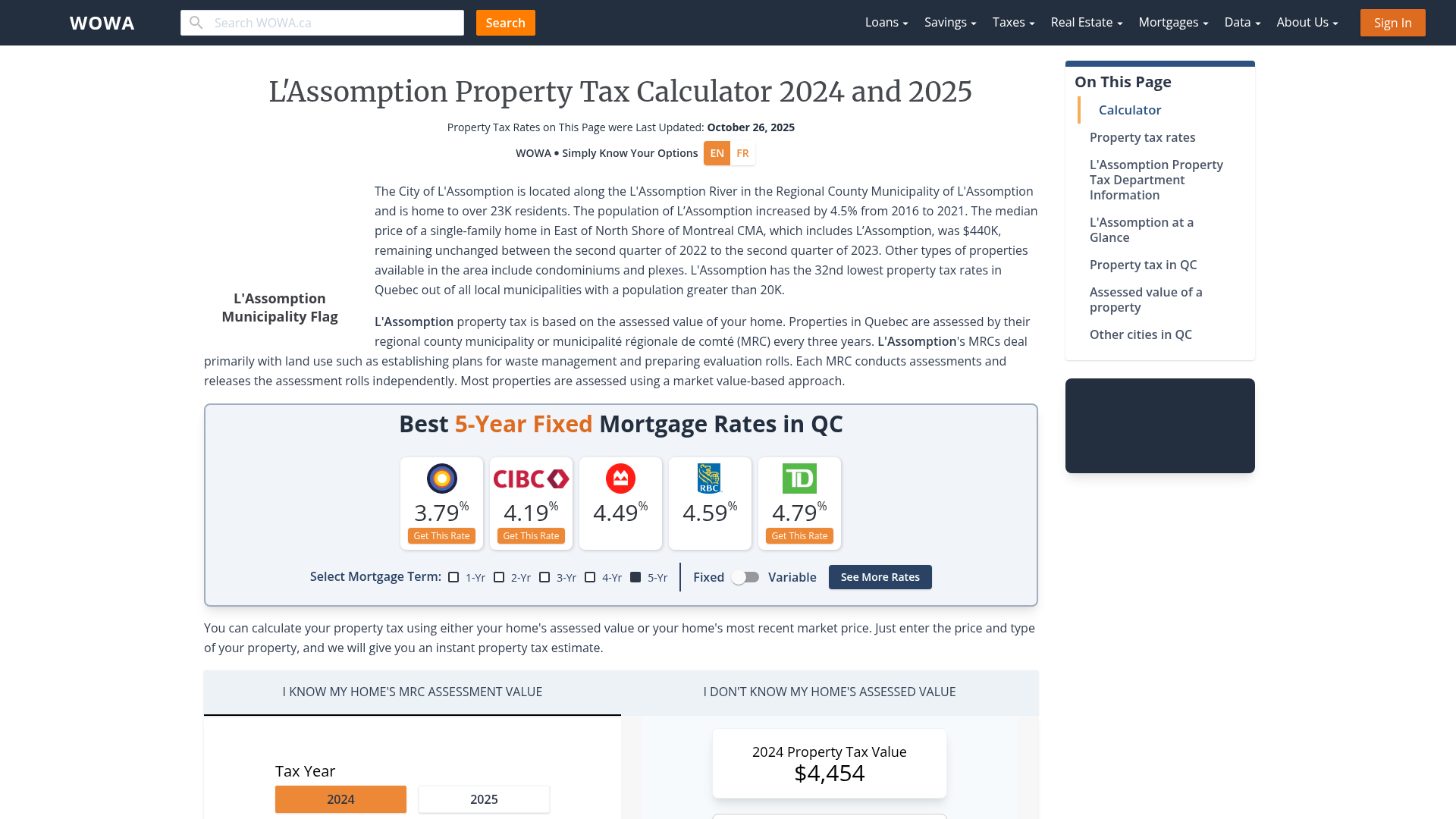 L'Assomption Property Tax 2023 Calculator & Rates WOWA.ca