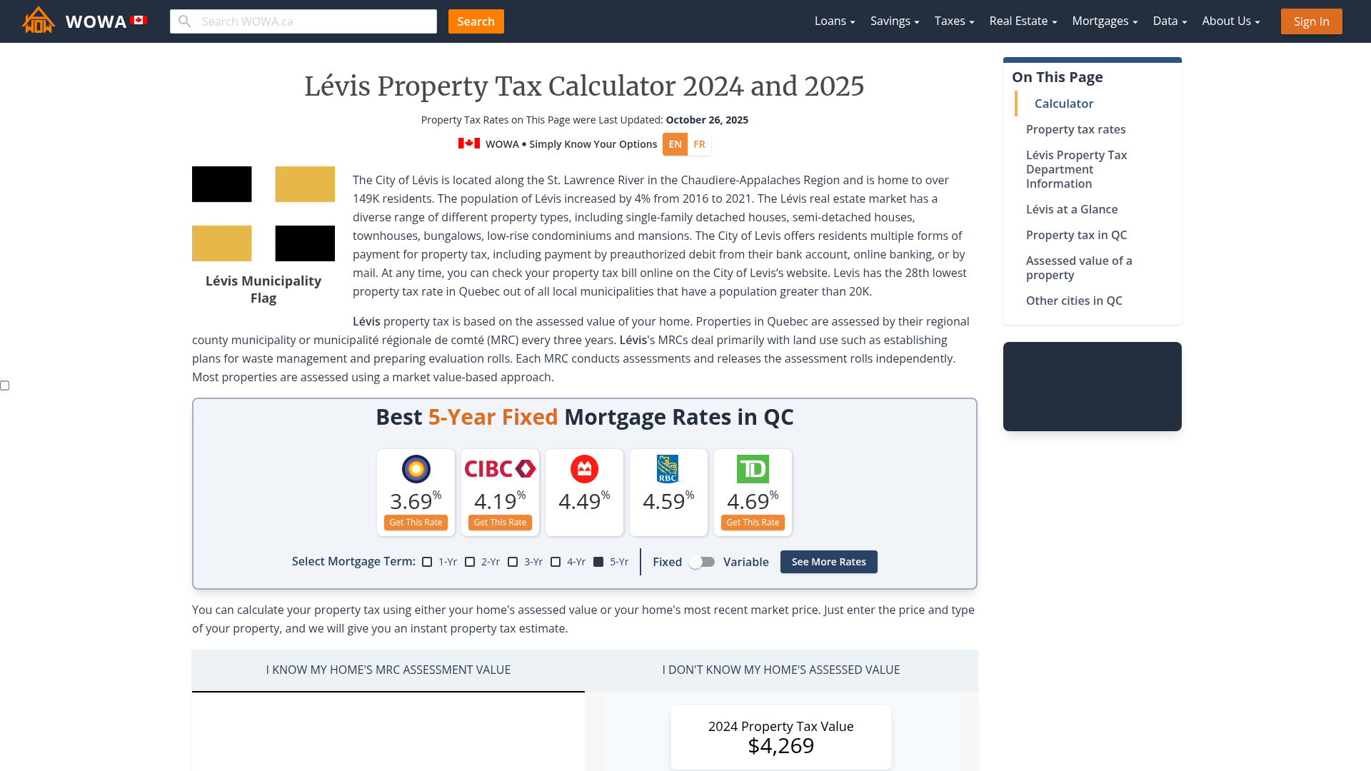 Lévis Property Tax 2023 Calculator & Rates WOWA.ca