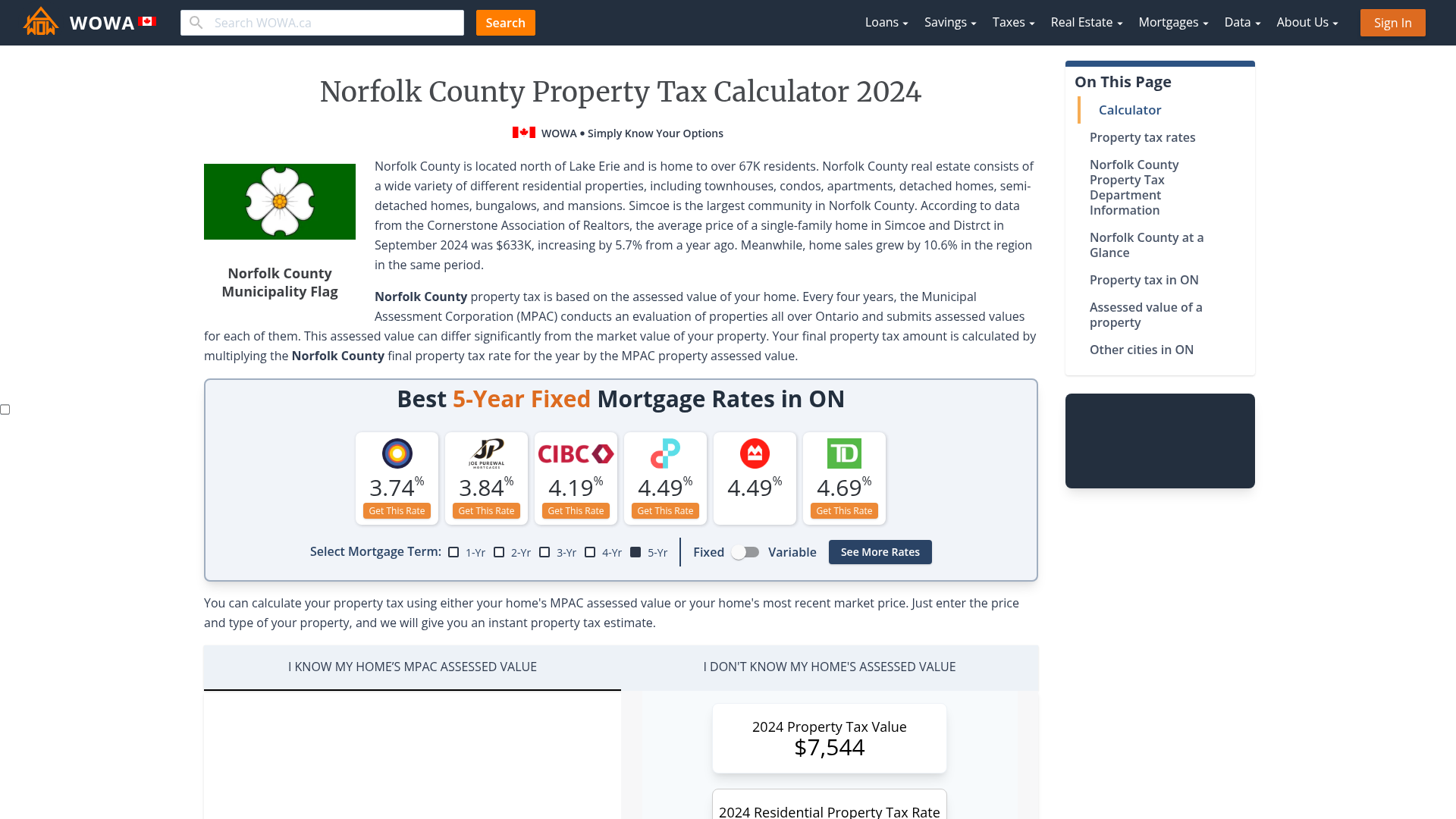 Norfolk County Property Tax 2023 Calculator & Rates WOWA.ca