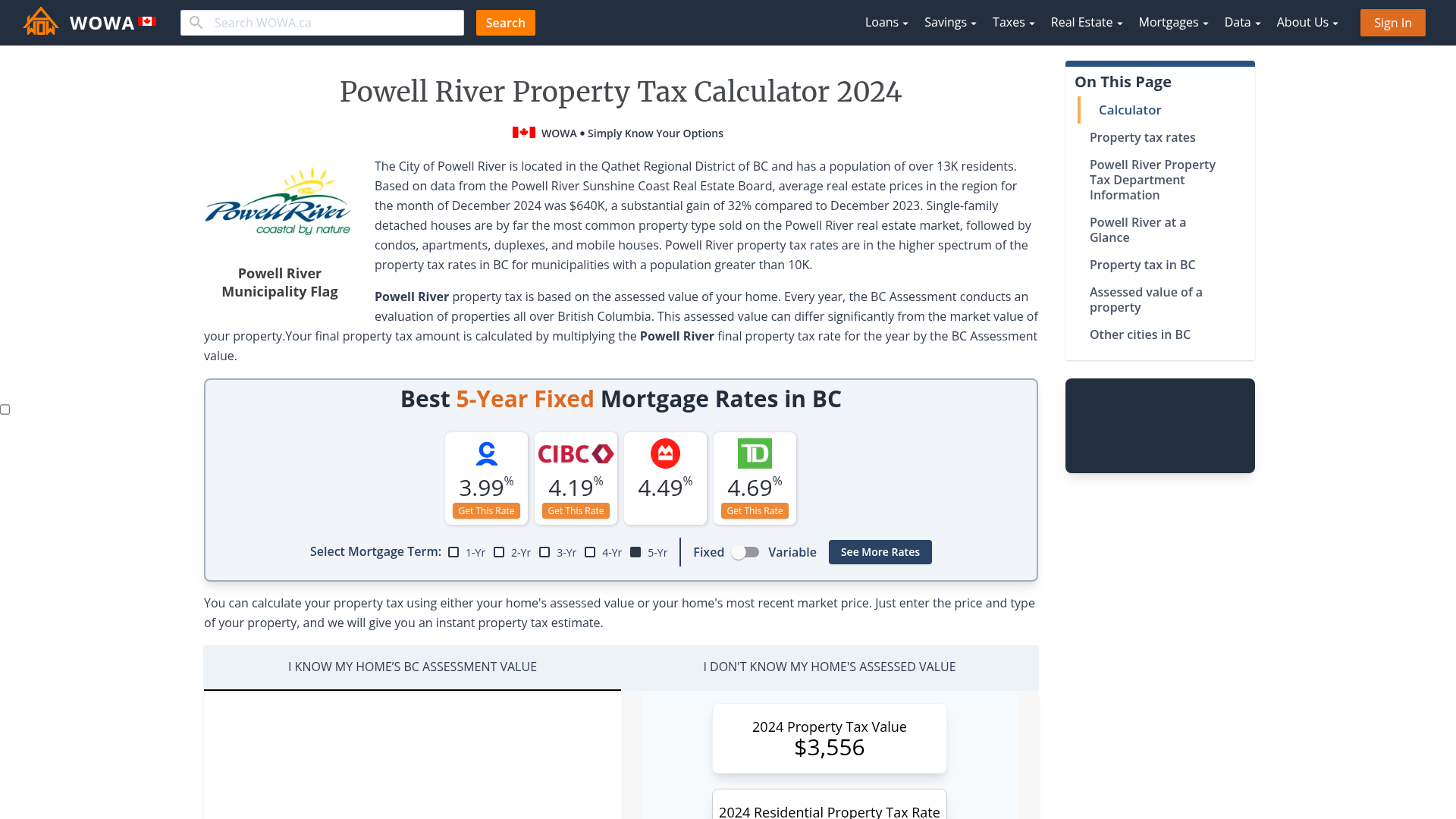 Powell River Property Tax 2023 Calculator & Rates WOWA.ca