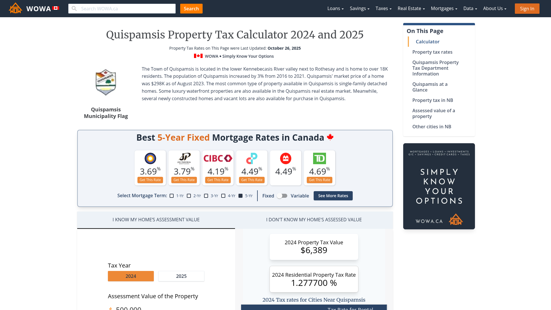 Quispamsis Property Tax 2023 Calculator & Rates WOWA.ca