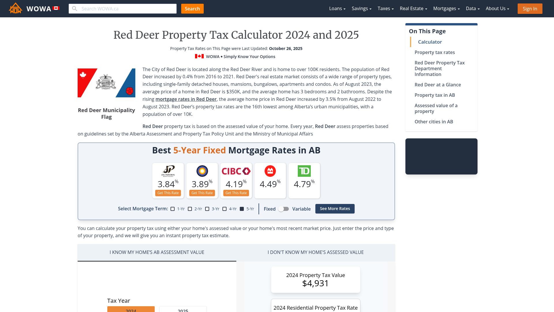 Red Deer Property Tax 2023 Calculator & Rates WOWA.ca
