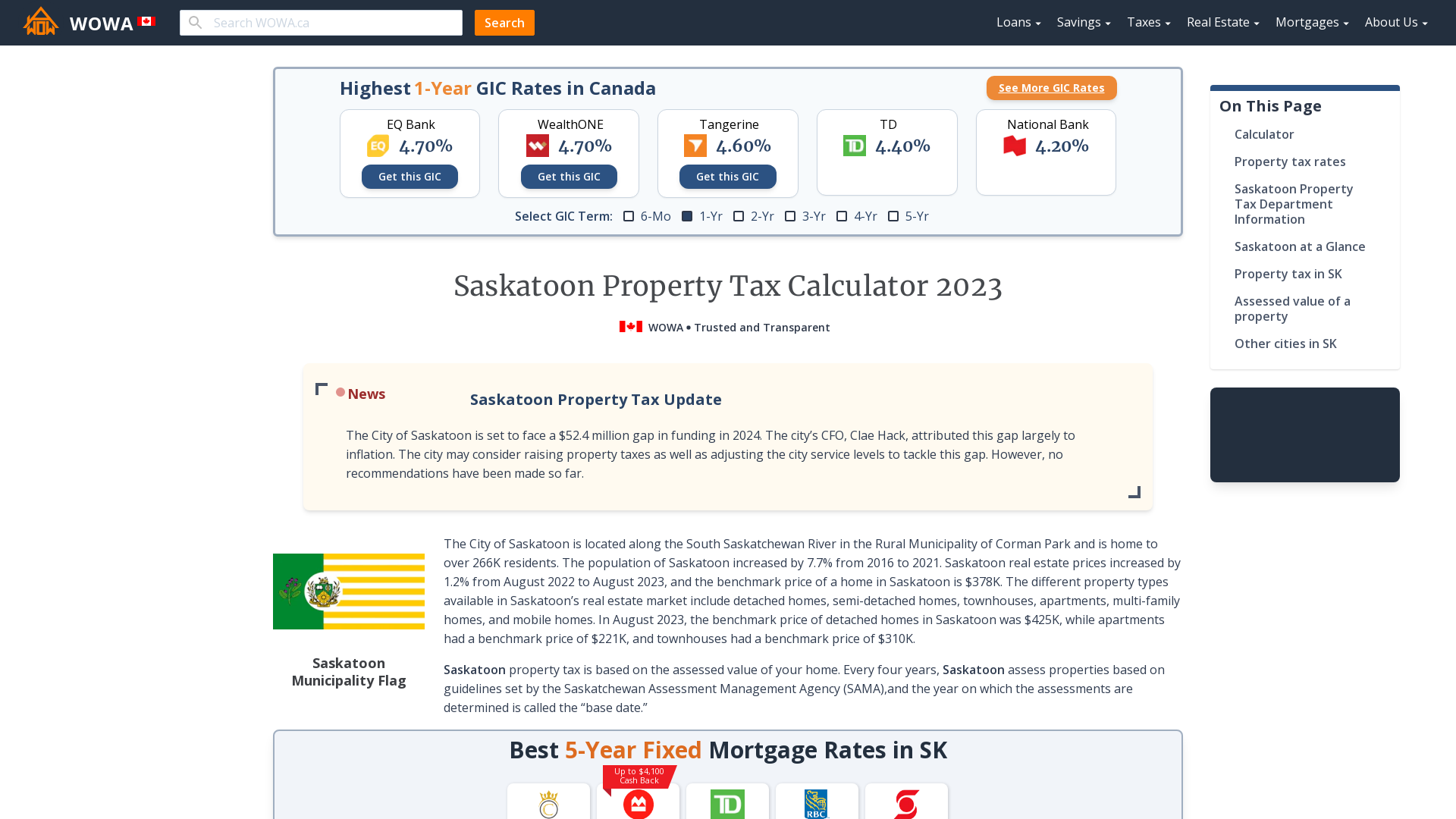 How Much Is Property Tax In Saskatoon