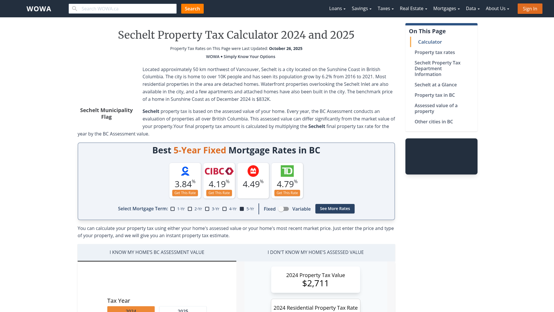 Sechelt Property Tax 2023 Calculator & Rates WOWA.ca