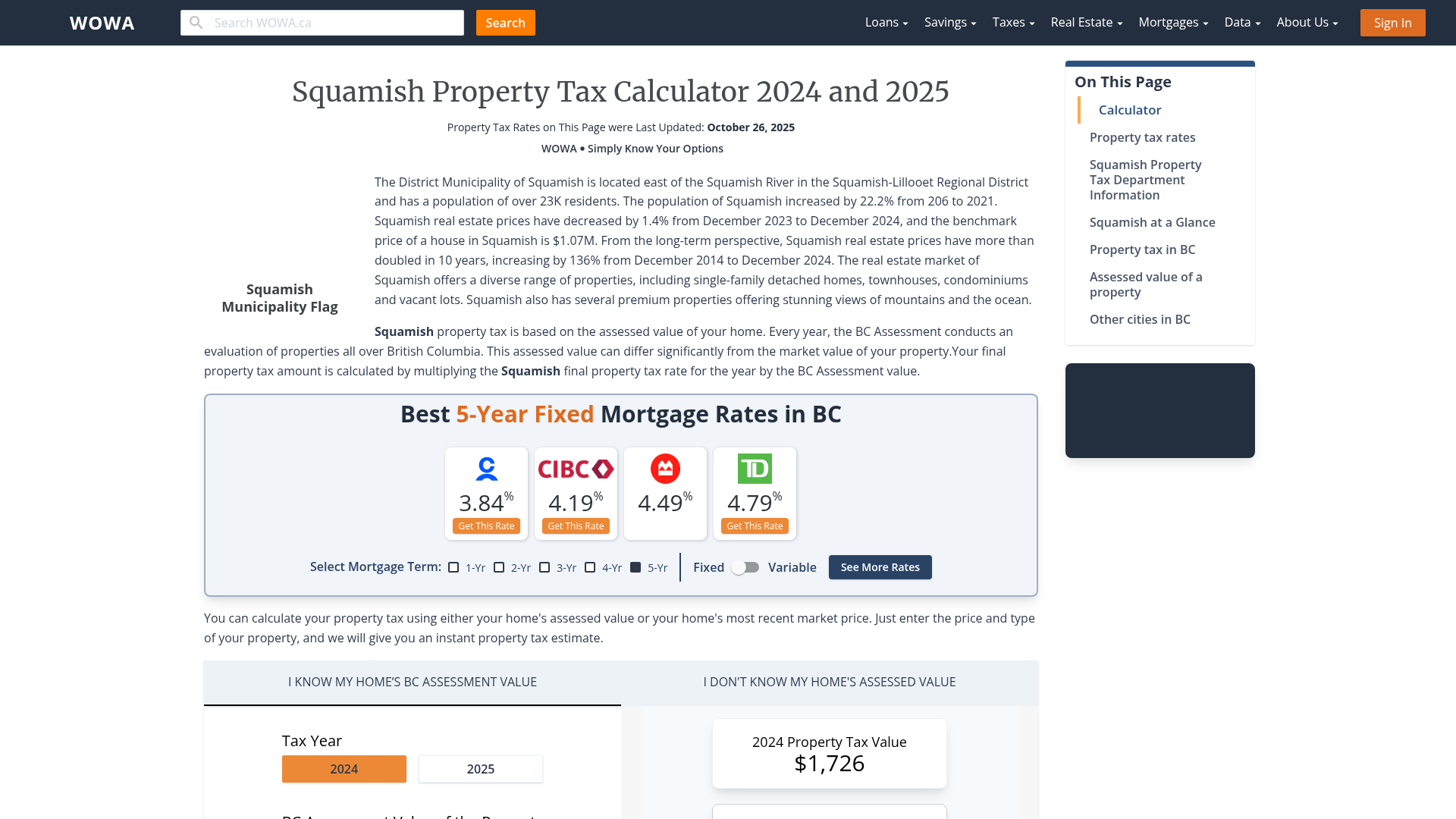 Squamish Property Tax 2023 Calculator & Rates WOWA.ca