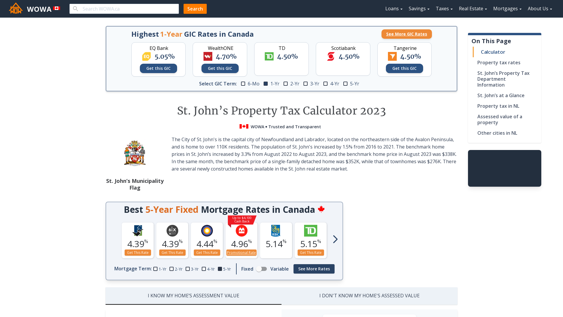 St. John’s Property Tax 2024 | Calculator & Rates - WOWA.ca