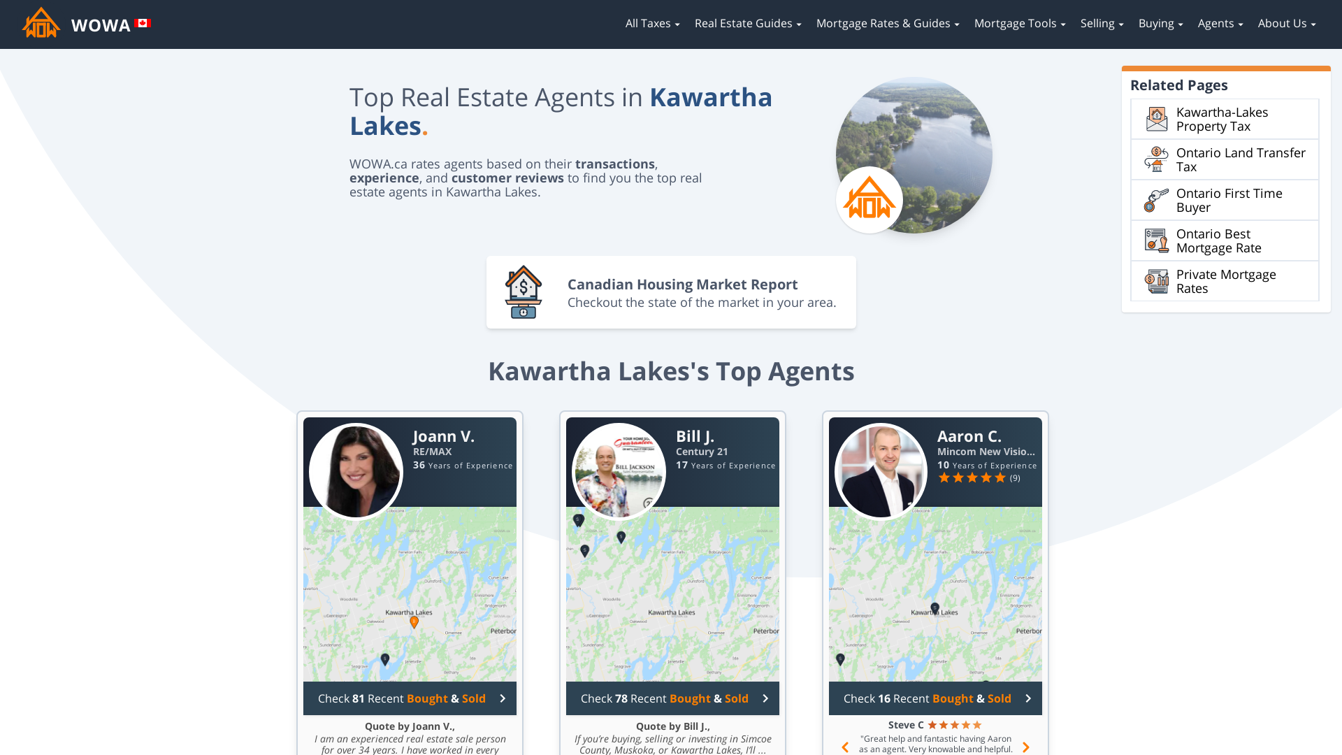 Top Real Estate Agents in Kawartha-Lakes | WOWA.ca